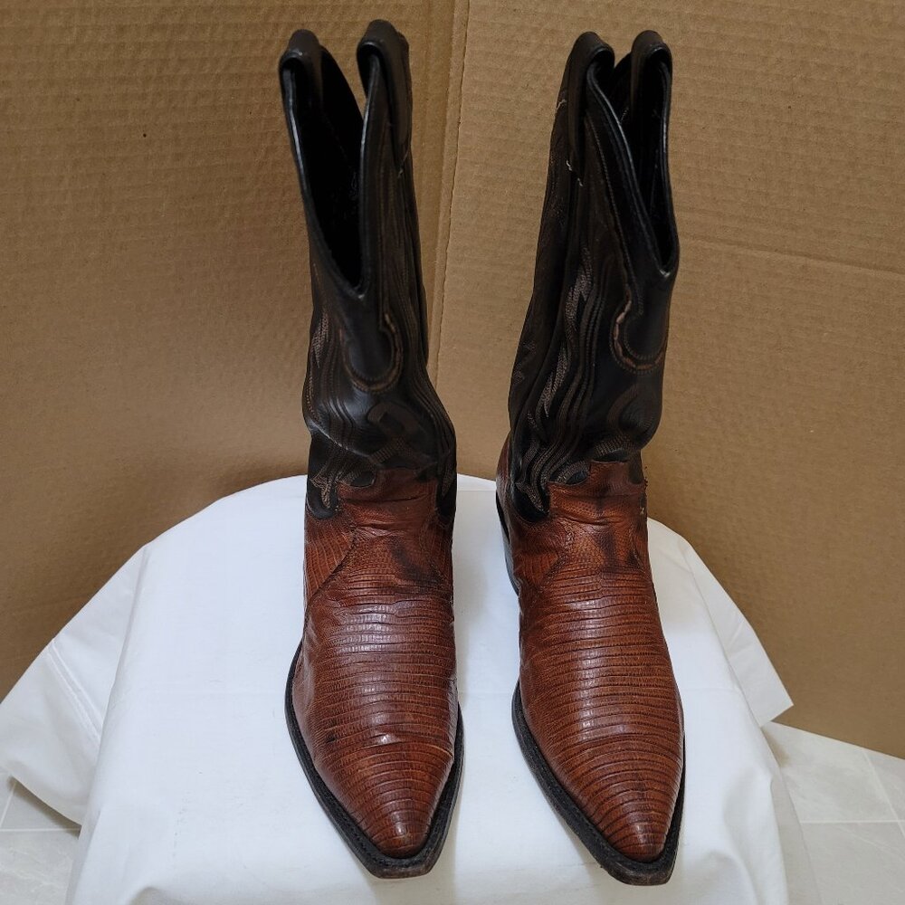 Justin Authentic, Lizard Leather Women's Cowboy Boots, size 8 - Picture 1 of 9